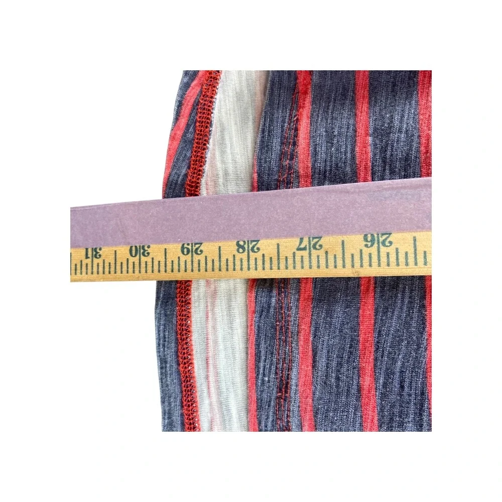 True Religion Henley T Shirt Striped Red Blue Short Sleeve Men‎ XXL